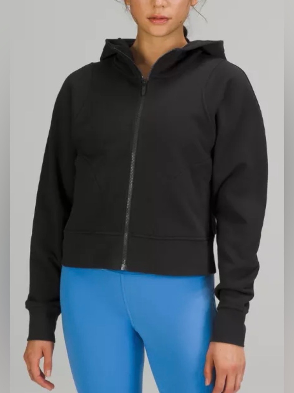 Lululemon Cotton French Terry Zip Hoodie, Black (faded), sz 4